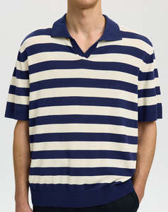 SELECTED SLHTORINO SS KNIT RELAXED OPEN POLO