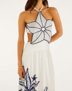 FARM RIO COAST STARS OFF-WHITE MAXI DRESS-COAST STARS OFF-WHITE