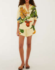 FARM RIO BANANA GRAPES YELLOW SHIRT-BANANA GRAPES YELLOW