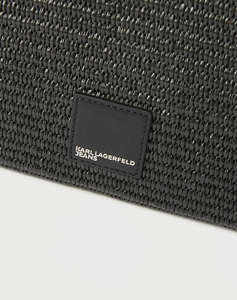 KARL LAGERFELD JEANS KLJ BOX LOGO RAFFIA POUCH