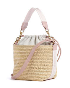 TED BAKER RAFFYNA Webbing Detail Raffia Small Bucket Bag