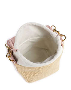 TED BAKER RAFFYNA Webbing Detail Raffia Small Bucket Bag