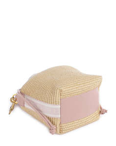 TED BAKER RAFFYNA Webbing Detail Raffia Small Bucket Bag