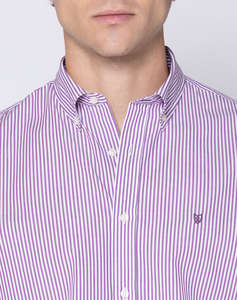 THE BOSTONIANS РИЗА ACORN POPLIN REGULAR FIT Stripe POPLIN Button-down Regular Fit