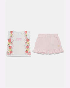 GUESS SET SS T-SHIRT+SEERSUCKER SHOR GIRL CHILDRENS SET