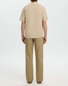 SELECTED SLHMATTIS SS LINEN BLEND STRUC POLO NOOS