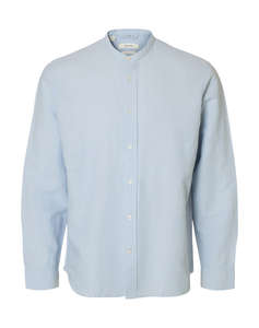 SELECTED SLMREGCLAY LINENBLEND LS SHIRT BAND NOOS