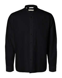 SELECTED SLMREGCLAY LINENBLEND LS SHIRT BAND NOOS