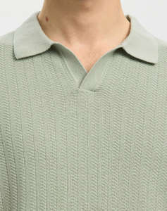 SELECTED SLHMATTIS SS LINEN BLEND STRUC POLO NOOS