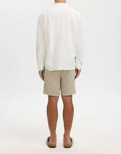 SELECTED SLMREGCLAY LINENBLEND LS SHIRT BAND NOOS