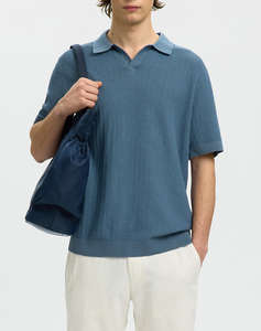 SELECTED SLHMATTIS SS LINEN BLEND STRUC POLO NOOS