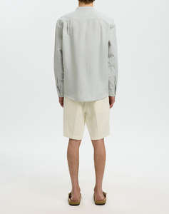 SELECTED SLMREGCLAY LINENBLEND LS SHIRT BAND NOOS