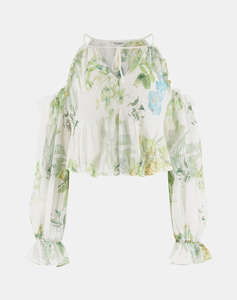 GUESS LS EMILY COLD SHLDR TOP WOMENS SHIRT