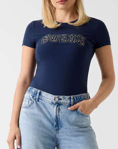 GUESS CN SS LOGO LACE TEE ДАМСКА БЛУЗА