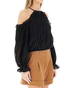 GUESS LS EMILIA COLD SHLDR TOP WOMENS SHIRT