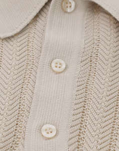 GUESS LONNY POLO SS HARRINGBONE STITMENS BLOUSE