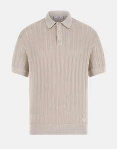 GUESS LONNY POLO SS HARRINGBONE STITMENS BLOUSE