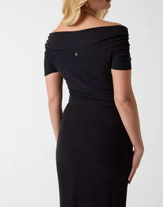 GUESS BRIGITTE OFF SHOULDER TOP WOMENS BLOUSE