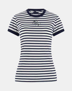 GUESS SS CN STRIPED MINI 4G LOGO TEE ДАМСКА БЛУЗА