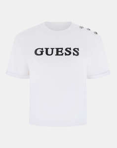 GUESS SS CN MARINA CROP TEE WOMENS BLOUSE