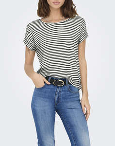ONLY ONLMOSTER STRIPE S/S O-NECK TOP JRS NOOS