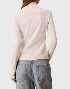 CALVIN KLEIN JEANS LS WOVEN LABEL TURTLENECK