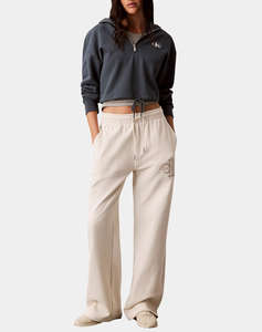 CALVIN KLEIN JEANS LS MONOLOGO TERRY CROPPED TIE HZ