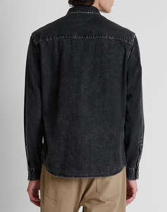ANTONY MORATO MMSL00806FA700173 MIN OF 4 SHIRT LONG SLEEVES DALLAS REGULAR FIT IN WASHED DENIM COTTON WITH LOGO MEETAL PLAQUETTE ΠΟΥΚΑΜΙΣΟ ΑΝΔΡΙΚΟ