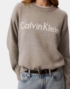 CALVIN KLEIN JEANS CONTRAST LOGO LS SWEATER