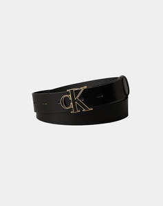 CALVIN KLEIN JEANS ROUND CK BUCKLE 30MM BELT INLAY