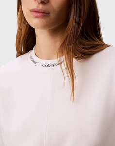 CALVIN KLEIN JEANS SS LOGO NECK DETAIL INTERLOCK TO