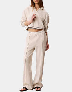 CALVIN KLEIN JEANS LS TERRY LOGO WAIST CROPPED FZ H