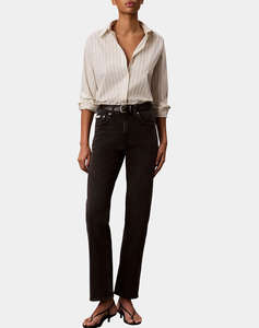 CALVIN KLEIN JEANS HIGH RISE STRAIGHT MIDNIGHT BLAC