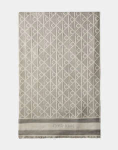 CALVIN KLEIN JEANS EMBLEM AOP JACQUARD SQUARE SCARF