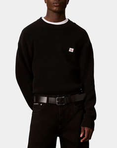 CALVIN KLEIN JEANS LS CLSC CTTN WFL CRWNK SWTR 9GG