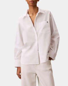 CALVIN KLEIN JEANS COTTON POPLIN JACQUARD RELAXED S