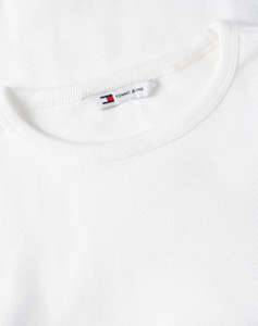 TOMMY JEANS TJW SLIM SH LETTUCE EDGE RIB LS