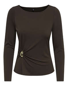 ONLY ONLELENA L/S BOATNECK METAL TOP JRS NOOS