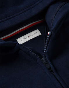 TOMMY HILFIGER TONAL FLAG ZIP THROUGH HOODIE