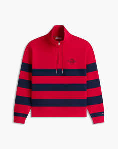 TOMMY HILFIGER NAUTICAL BLOCK STRIPE 1/4 ZIP