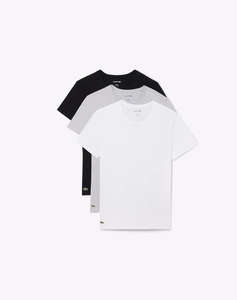 LACOSTE КОМПЛЕКТ 3 БРОЯ БЕЛЬО T-SHIRT С КЪС РЪКАВ UNDERWEAR TEE-SHIRT