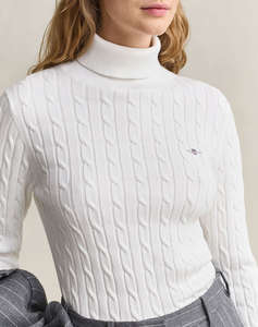 GANT ПУЛОВЕР С ДЪЛЪГ РЪКАВ STRETCH COTTON CABLE TURTLENECK