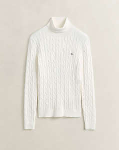 GANT ПУЛОВЕР С ДЪЛЪГ РЪКАВ STRETCH COTTON CABLE TURTLENECK