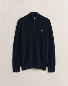 GANT ПУЛОВЕР С ДЪЛЪГ РЪКАВ MICRO TEXTURED COTTON HALF ZIP