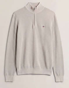 GANT ПУЛОВЕР С ДЪЛЪГ РЪКАВ MICRO TEXTURED COTTON HALF ZIP