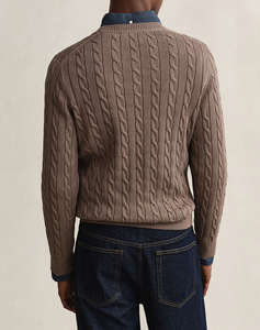 GANT ПУЛОВЕР С ДЪЛЪГ РЪКАВ COTTON CABLE C-NECK