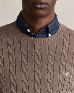 GANT ПУЛОВЕР С ДЪЛЪГ РЪКАВ COTTON CABLE C-NECK