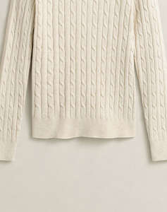GANT ПУЛОВЕР С ДЪЛЪГ РЪКАВ STRETCH COTTON CABLE C-NECK