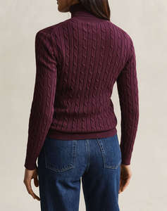 GANT ПУЛОВЕР С ДЪЛЪГ РЪКАВ STRETCH COTTON CABLE TURTLENECK