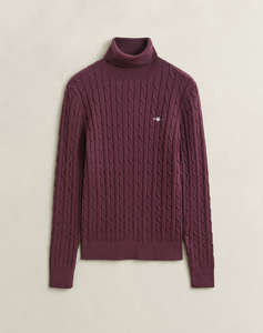 GANT ПУЛОВЕР С ДЪЛЪГ РЪКАВ STRETCH COTTON CABLE TURTLENECK